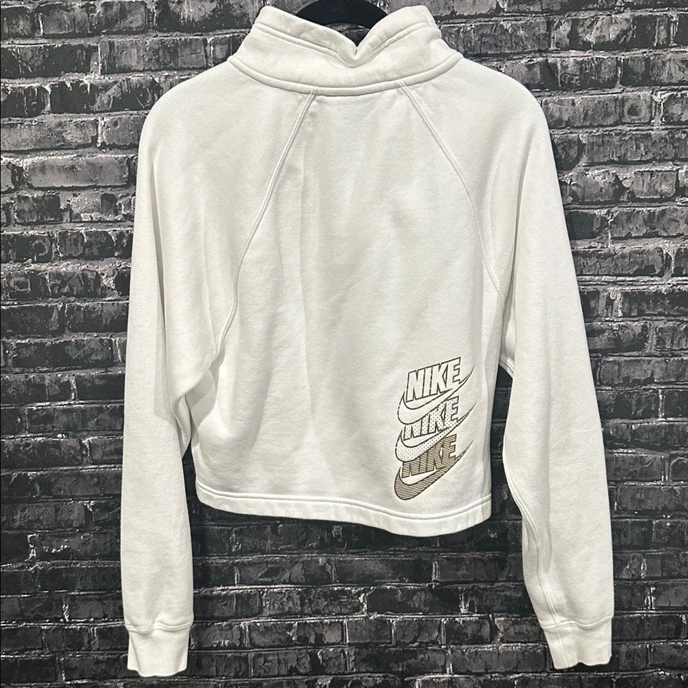 Nike White and Gold Half-Zip Pullover